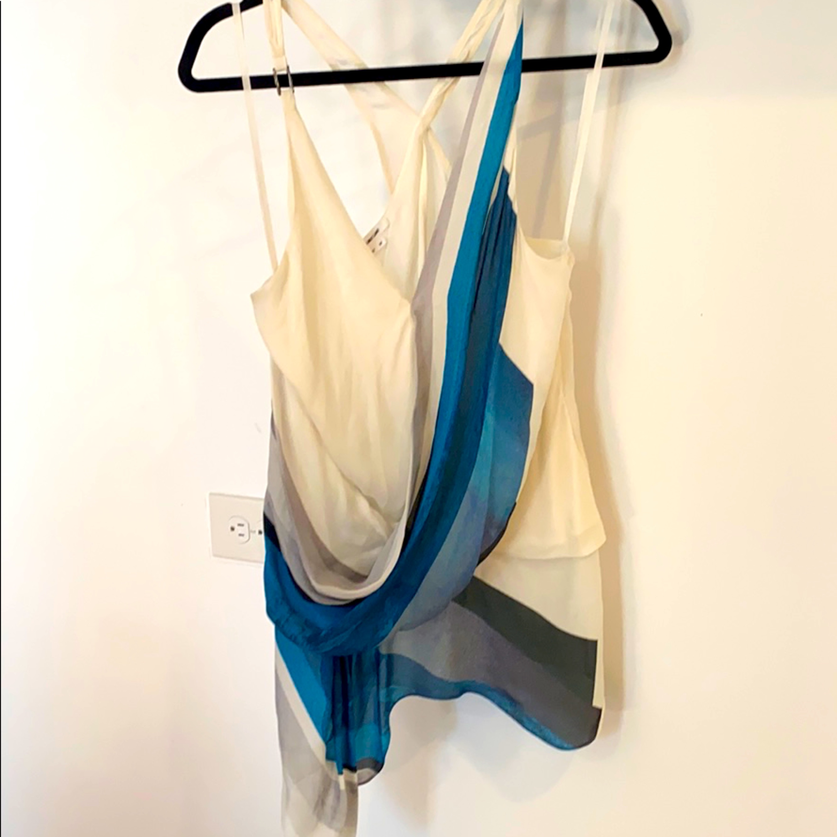 Helmet Lang Silk Drape Top Cinch At Waist 102